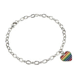 Maxbell Fashion Transgender LGBT Gay Pride Rainbow Flag Chain Link Bracelet Silver - Aladdin Shoppers