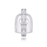 Maxbell Rhinestone Bar Teeth 18K Gold Plated Cap Fang Hip Hop Grills Silver - Aladdin Shoppers