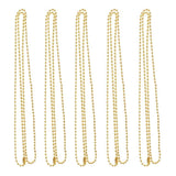 Maxbell 5 Pieces Stainless Steel 2mm Ball Chain Necklace for Men Women Gold - Aladdin Shoppers