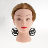Maxbell Wood Girl Drop Dangle Earrings Lightweight Natural Ethnic Jewelry Black - Aladdin Shoppers