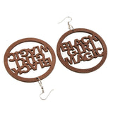 Maxbell Wood Girl Drop Dangle Earrings Lightweight Natural Ethnic Jewelry Brown - Aladdin Shoppers