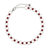 Maxbell 26.5cm Fashion Multi Color Bohemian Silver Plated Crystal Anklet Chain Red - Aladdin Shoppers