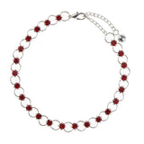 Maxbell 26.5cm Fashion Multi Color Bohemian Silver Plated Crystal Anklet Chain Red - Aladdin Shoppers