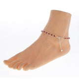 Maxbell 26.5cm Fashion Multi Color Bohemian Silver Plated Crystal Anklet Chain Red - Aladdin Shoppers
