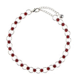 Maxbell 26.5cm Fashion Multi Color Bohemian Silver Plated Crystal Anklet Chain Red - Aladdin Shoppers