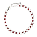 Maxbell 26.5cm Fashion Multi Color Bohemian Silver Plated Crystal Anklet Chain Red - Aladdin Shoppers