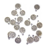 Maxbell 200 Pieces Gypsy Boho Carving Flower Coin Charm for Jewelry Making Pendant