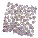 Maxbell 200 Pieces Gypsy Boho Carving Flower Coin Charm for Jewelry Making Pendant