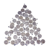 Maxbell 200 Pieces Gypsy Boho Carving Flower Coin Charm for Jewelry Making Pendant