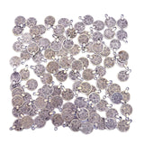 Maxbell 200 Pieces Gypsy Boho Carving Flower Coin Charm for Jewelry Making Pendant