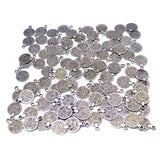 Maxbell 200 Pieces Gypsy Boho Carving Flower Coin Charm for Jewelry Making Pendant