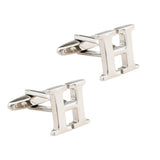 Maxbell Mens Brass Initial Cufflinks Letter Business Shirt Cuff Links Wedding Gift H