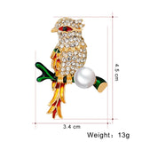 Rhinestone Bird Animal Collection Branch Pearl Bead Wedding Party Brooch Pin