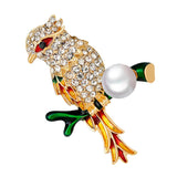 Rhinestone Bird Animal Collection Branch Pearl Bead Wedding Party Brooch Pin