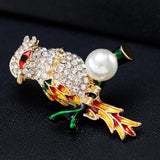 Rhinestone Bird Animal Collection Branch Pearl Bead Wedding Party Brooch Pin