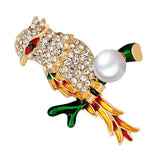 Rhinestone Bird Animal Collection Branch Pearl Bead Wedding Party Brooch Pin