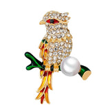 Rhinestone Bird Animal Collection Branch Pearl Bead Wedding Party Brooch Pin