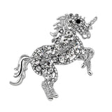 Maxbell Maxbell Vintage Rhinestone Unicorn Brooch Pins Animal Jewelry Costume Badge White