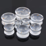 Maxbell 2pcs Dandelion Flower Ear Plug Acrylic Flesh Ear Plug Tunnel Expander 10mm - Aladdin Shoppers