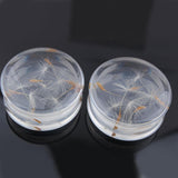 Maxbell 2pcs Dandelion Flower Ear Plug Acrylic Flesh Ear Plug Tunnel Expander 10mm - Aladdin Shoppers