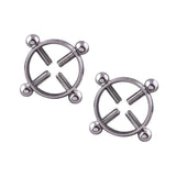 Maxbell 2 Pairs Fake Nipplering Non-piercing Steel Adjustable Screw Flower Ring
