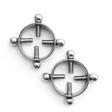 Maxbell 2 Pairs Fake Nipplering Non-piercing Steel Adjustable Screw Flower Ring