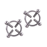 Maxbell 2 Pairs Non-piercing Stainless Steel Adjustable Screw Flower Nipple Shield