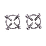 Maxbell 2 Pairs Non-piercing Stainless Steel Adjustable Screw Flower Nipple Shield