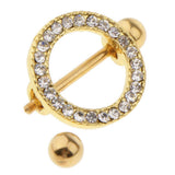 Maxbell 1 Pair Flower Circle Nipple Ring Shield Bohemian NippleRings Rhinestone - Aladdin Shoppers
