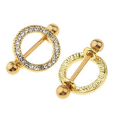 Maxbell 1 Pair Flower Circle Nipple Ring Shield Bohemian NippleRings Rhinestone - Aladdin Shoppers