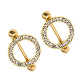 Maxbell 1 Pair Flower Circle Nipple Ring Shield Bohemian NippleRings Rhinestone - Aladdin Shoppers