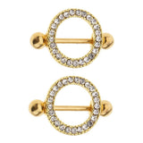 Maxbell 1 Pair Flower Circle Nipple Ring Shield Bohemian NippleRings Rhinestone - Aladdin Shoppers