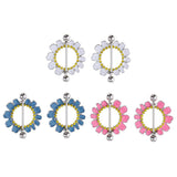 Maxbell 1 Pair Chrysanthemum Daisy Flower Nipple Rhinestone Shield Nipple Ring White - Aladdin Shoppers