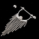 Maxbell 1 Pair Beads Tassle Nipple Ring Dangle Shield NippleRings White Crystal - Aladdin Shoppers