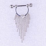 Maxbell 1 Pair Beads Tassle Nipple Ring Dangle Shield NippleRings White Crystal - Aladdin Shoppers