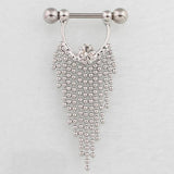 Maxbell 1 Pair Beads Tassle Nipple Ring Dangle Shield NippleRings White Crystal - Aladdin Shoppers