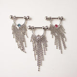 Maxbell 1 Pair Beads Tassle Nipple Ring Dangle Shield NippleRings White Crystal - Aladdin Shoppers