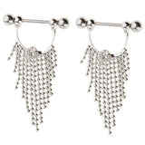 Maxbell 1 Pair Beads Tassle Nipple Ring Dangle Shield NippleRings White Crystal - Aladdin Shoppers