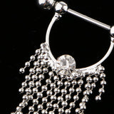 Maxbell 1 Pair Beads Tassle Nipple Ring Dangle Shield NippleRings White Crystal - Aladdin Shoppers
