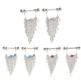 Maxbell 1 Pair Beads Tassle Nipple Ring Dangle Shield NippleRings White Crystal - Aladdin Shoppers