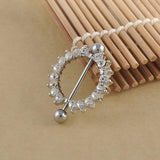 Maxbell 1 Pair Nipple Gem Paved Circle Sunflower Shield Nipple Ring White Rhinestone - Aladdin Shoppers