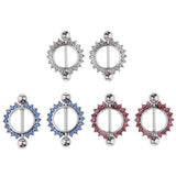 Maxbell 1 Pair Nipple Gem Paved Circle Sunflower Shield Nipple Ring White Rhinestone - Aladdin Shoppers