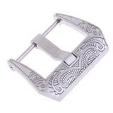 Maxbell 2pcs Stainless Steel Flower Carving Screw-in Buckle Watch Band Strap Clasps