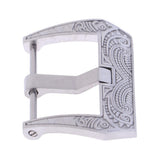 Maxbell 2pcs Stainless Steel Flower Carving Screw-in Buckle Watch Band Strap Clasps