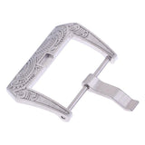 Maxbell 2pcs Stainless Steel Flower Carving Screw-in Buckle Watch Band Strap Clasps