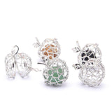 Maxbell Apple Natural Agate Cages Pendants Jewelry Making Essential Locket Pendants