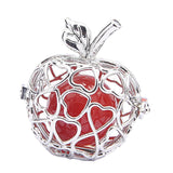 Maxbell Apple Natural Agate Cages Pendants Jewelry Making Essential Locket Pendants