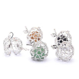 Maxbell Apple Natural Agate Cages Pendants Jewelry Making Essential Locket Pendants