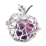 Maxbell Apple Natural Agate Cages Pendants Jewelry Making Essential Locket Pendants