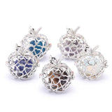 Maxbell Apple Natural Agate Cages Pendants Jewelry Making Essential Locket Pendants